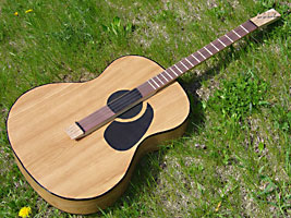 Folk guitar decorated with contact paper